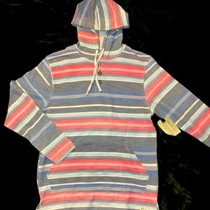 Free planet mens small Canvas blue and coral hoodie